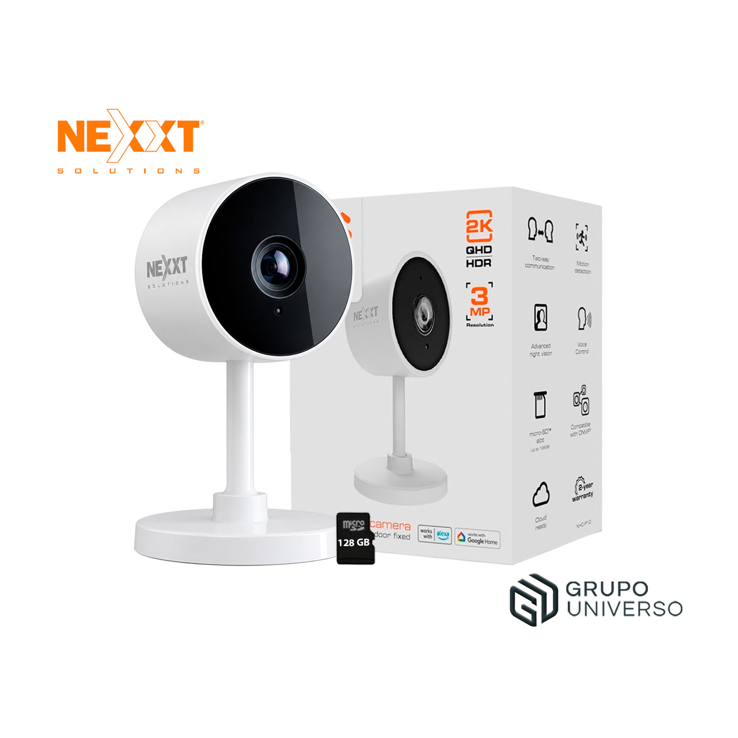 CÁMARA SEGURIDAD NEXXT NHC-IF10 2K 3MP + SD 128GB ÁNGULO FIJO AUDIO DOBLE VÍA VISIÓN NOCTURNA - 1