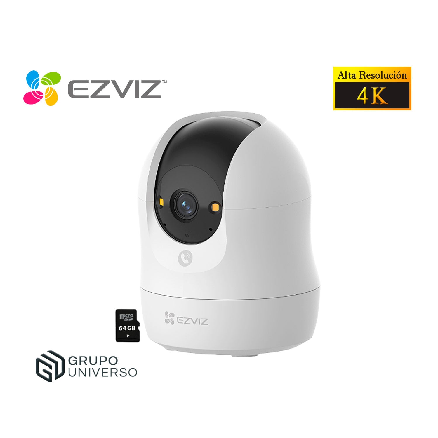 CÁMARA SEGURIDAD EZVIZ C6N G1 4K + SD 64GB PANORÁMICA BOTÓN LLAMADA DETECCIÓN IA SEGUIMIENTO - 1