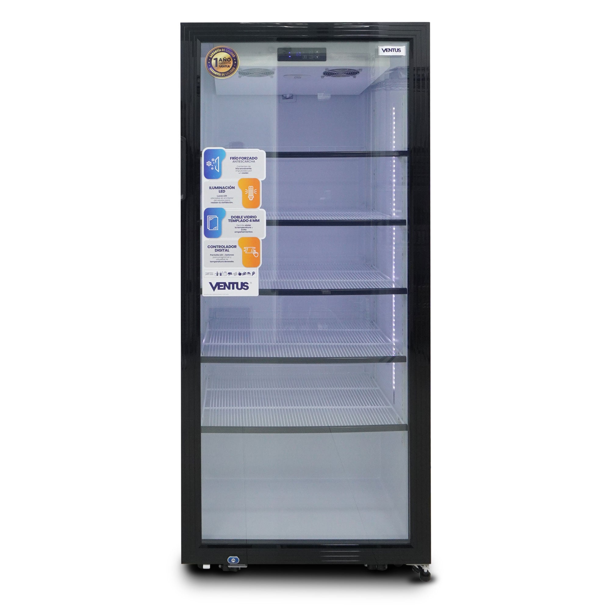 VISICOOLER VENTUS LG-510TC 510L 1 PUERTA NO FROST DOBLE VIDRIO Y LUZ LED - 4