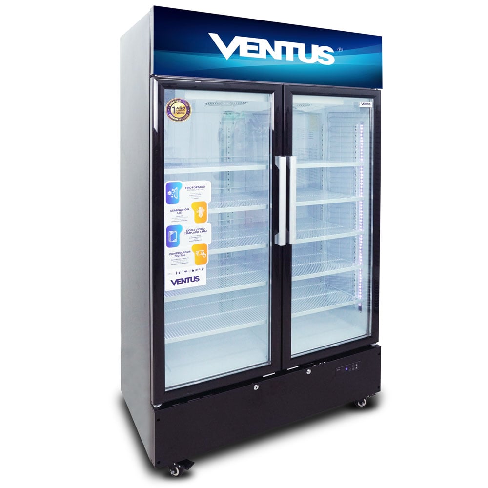VISICOOLER VENTUS LG-900TC 900L 2 PUERTAS NO FROST DOBLE VIDRIO Y LUZ LED NEGRO - 2