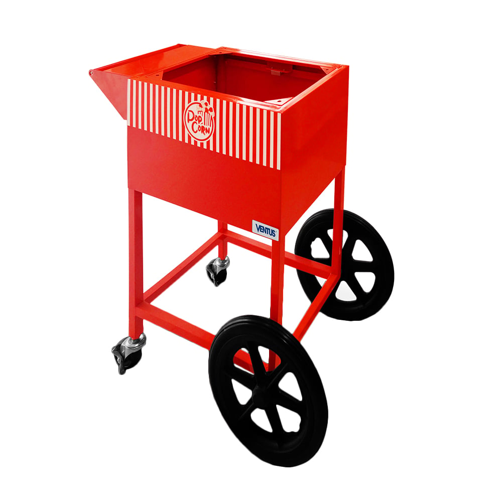 CARRO POPCORN VENTUS VCPC 8OZ CON RUEDAS ROJO - 1