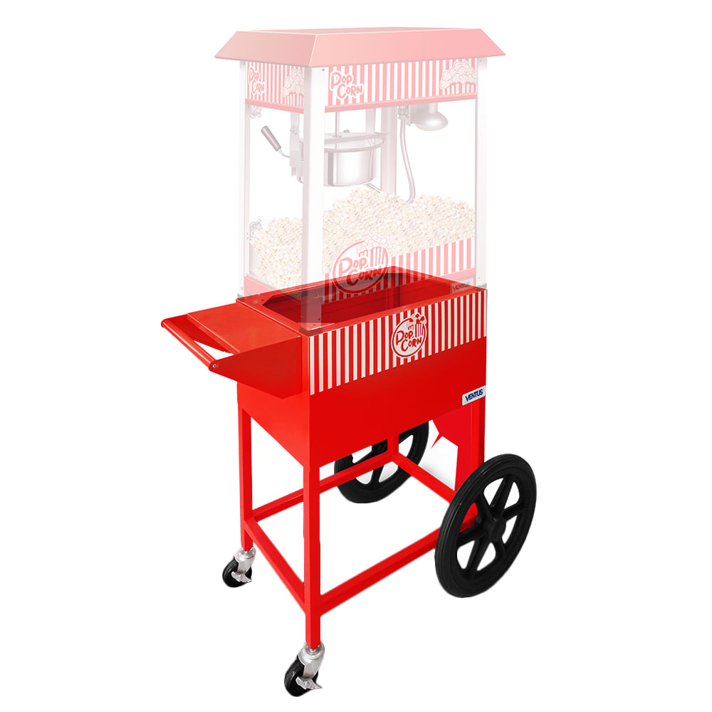 CARRO POPCORN VENTUS VCPC 8OZ CON RUEDAS ROJO - 2