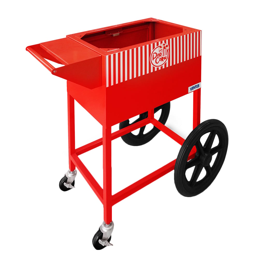CARRO POPCORN VENTUS VCPC 8OZ CON RUEDAS ROJO - 3