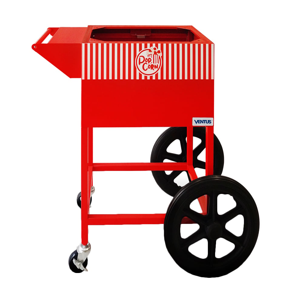 CARRO POPCORN VENTUS VCPC 8OZ CON RUEDAS ROJO - 4