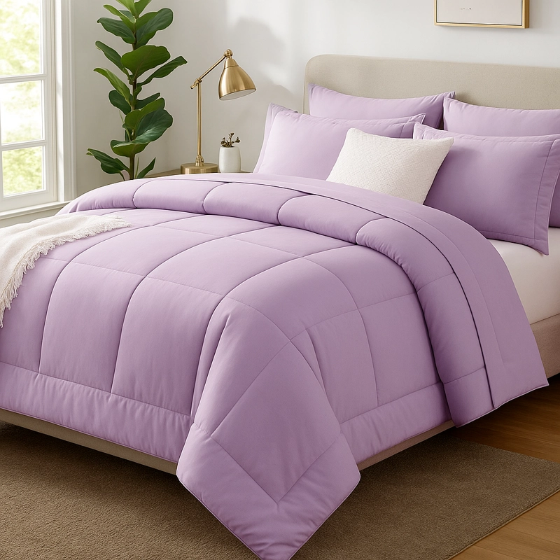 EDREDON NUBE HOGAR 1 PLAZA COOZY SET CUADROS PERU PIMA + FUNDA DE ALMOHADA - 1