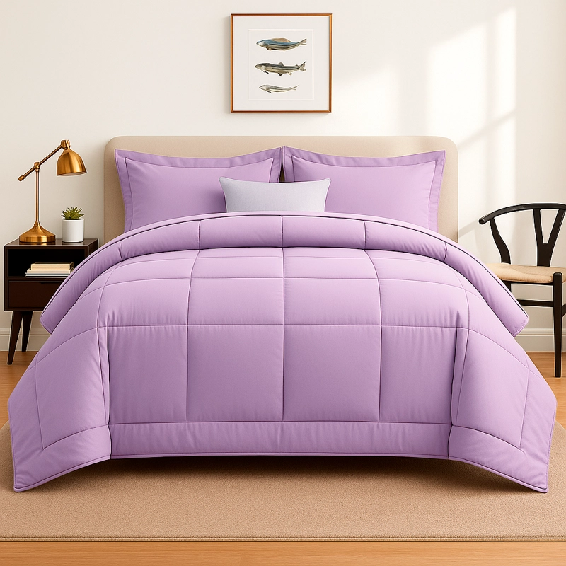 EDREDON NUBE HOGAR 1 PLAZA COOZY SET CUADROS PERU PIMA + FUNDA DE ALMOHADA - 2