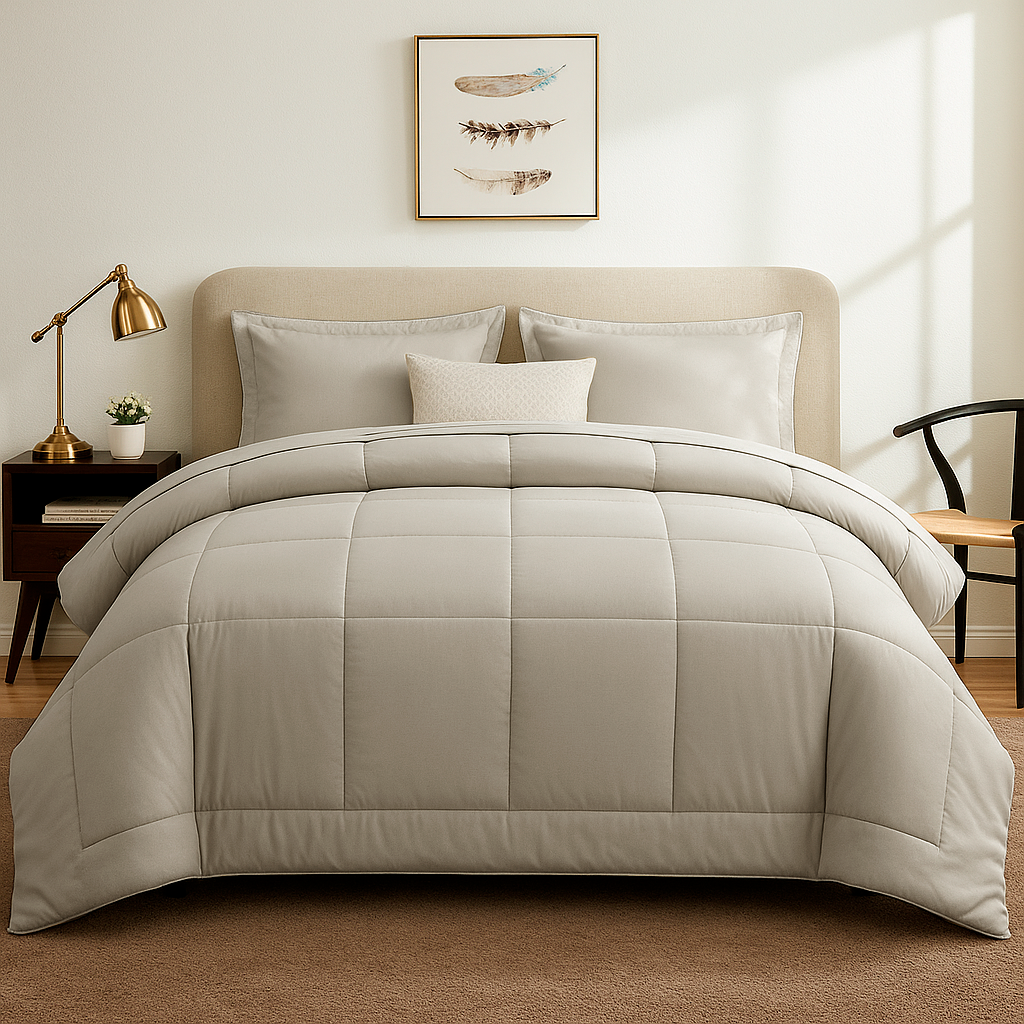 EDREDON NUBE HOGAR QUEEN COOZY SET CUADROS PERU PIMA + FUNDAS DE ALMOHADA - 2