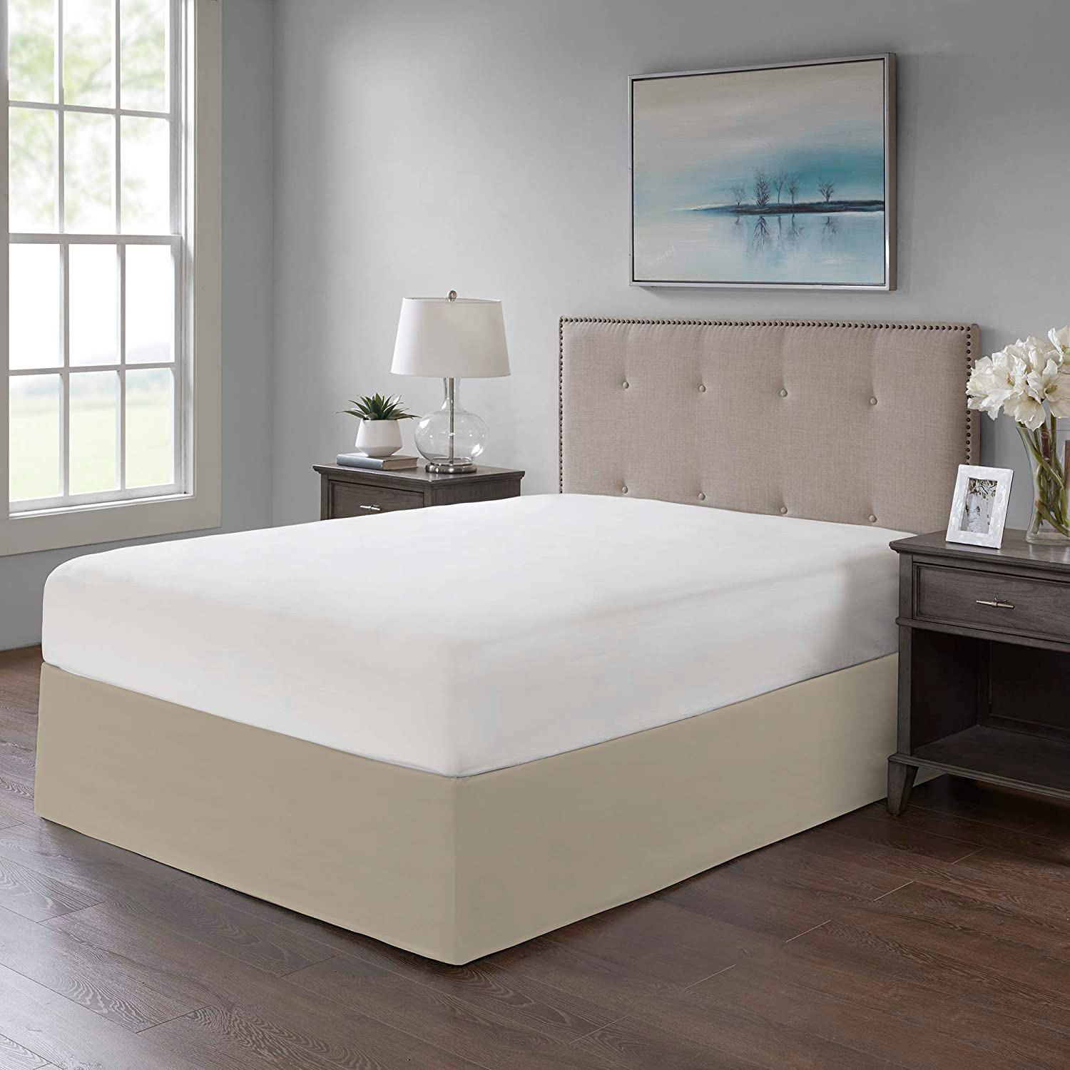 FALDON DE TARIMA NUBE HOGAR KING 198CM X 203CM MINIMAL DRILL 30CM - 1