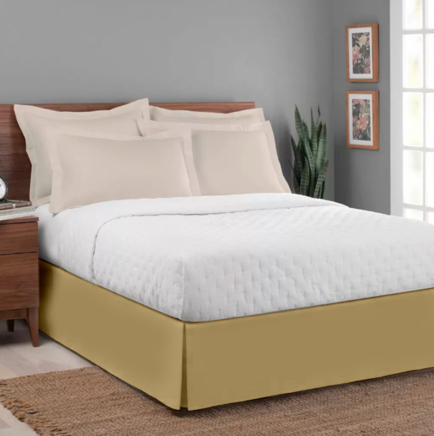 FALDON DE TARIMA QUEEN 152CM X 203CM ELEGANCE MICROFIBRA 35CM - 1