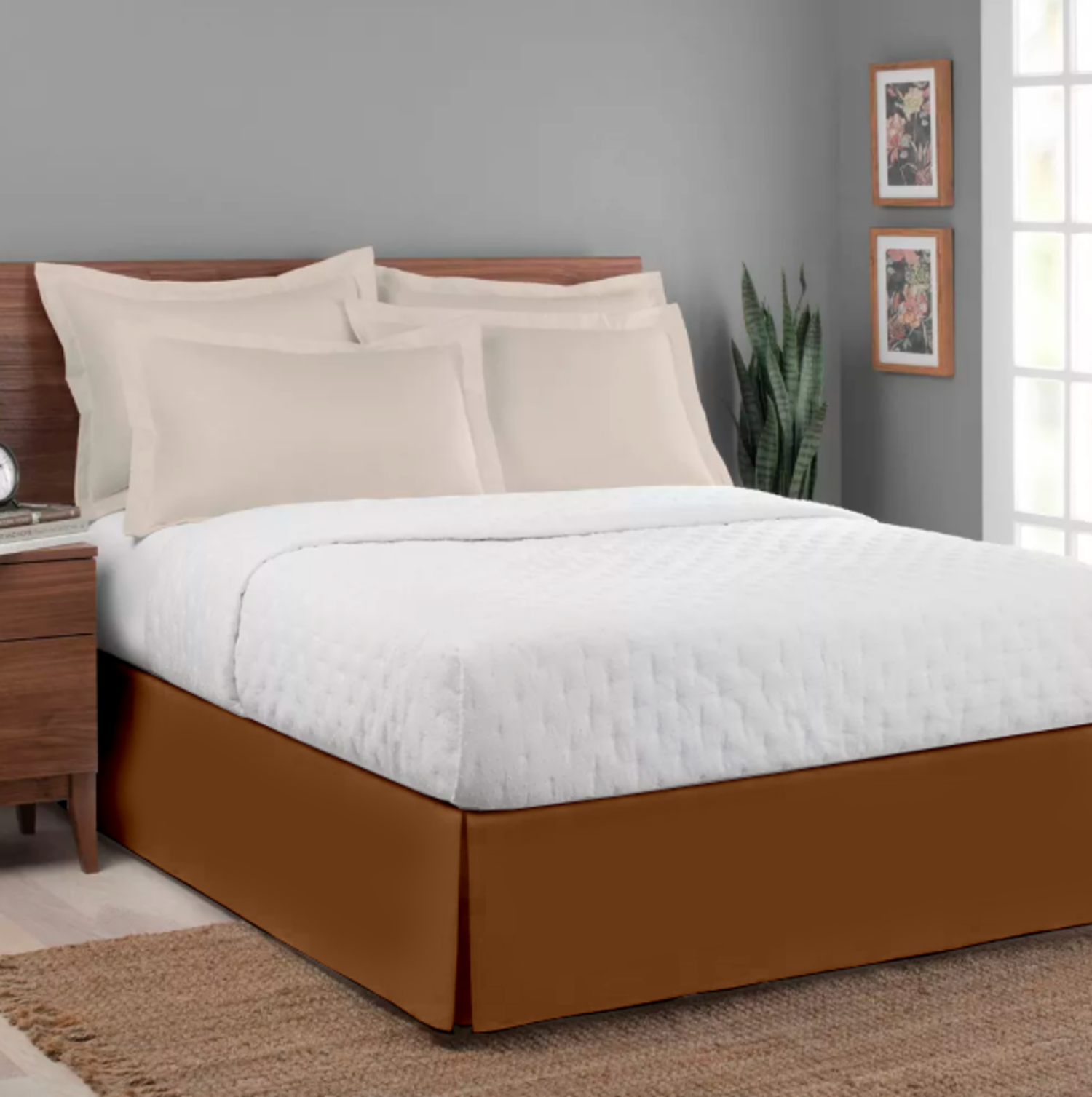 FALDON DE TARIMA QUEEN 152CM X 203CM ELEGANCE MICROFIBRA 35CM - 1
