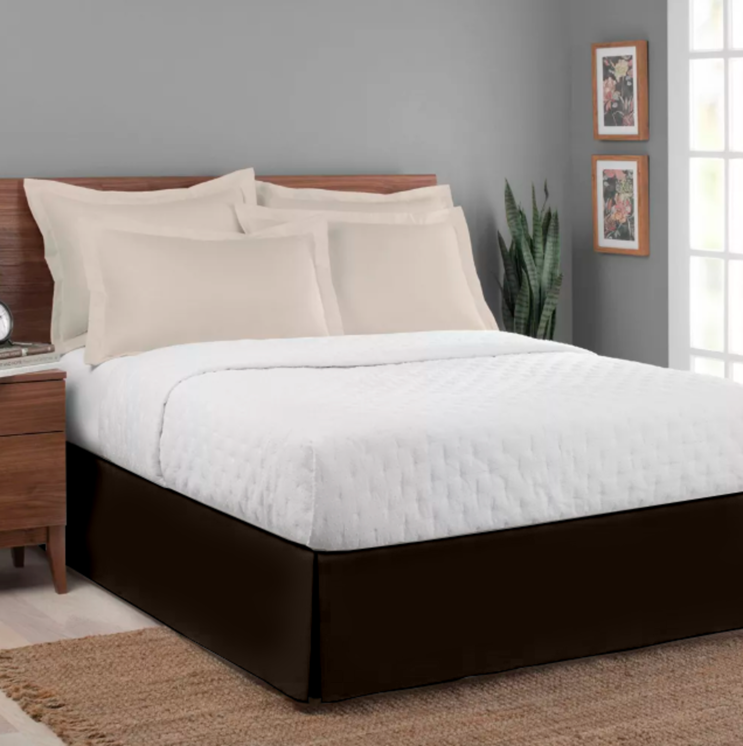 FALDON DE TARIMA QUEEN 152CM X 203CM ELEGANCE MICROFIBRA 30CM - 1