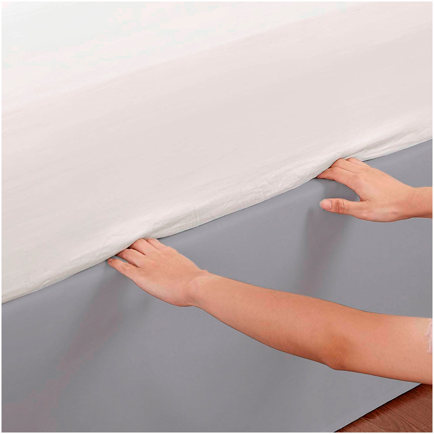 FALDON DE TARIMA 1.5 PLAZA MINIMAL DRILL GRIS CLARO 35CM PROMO - 2
