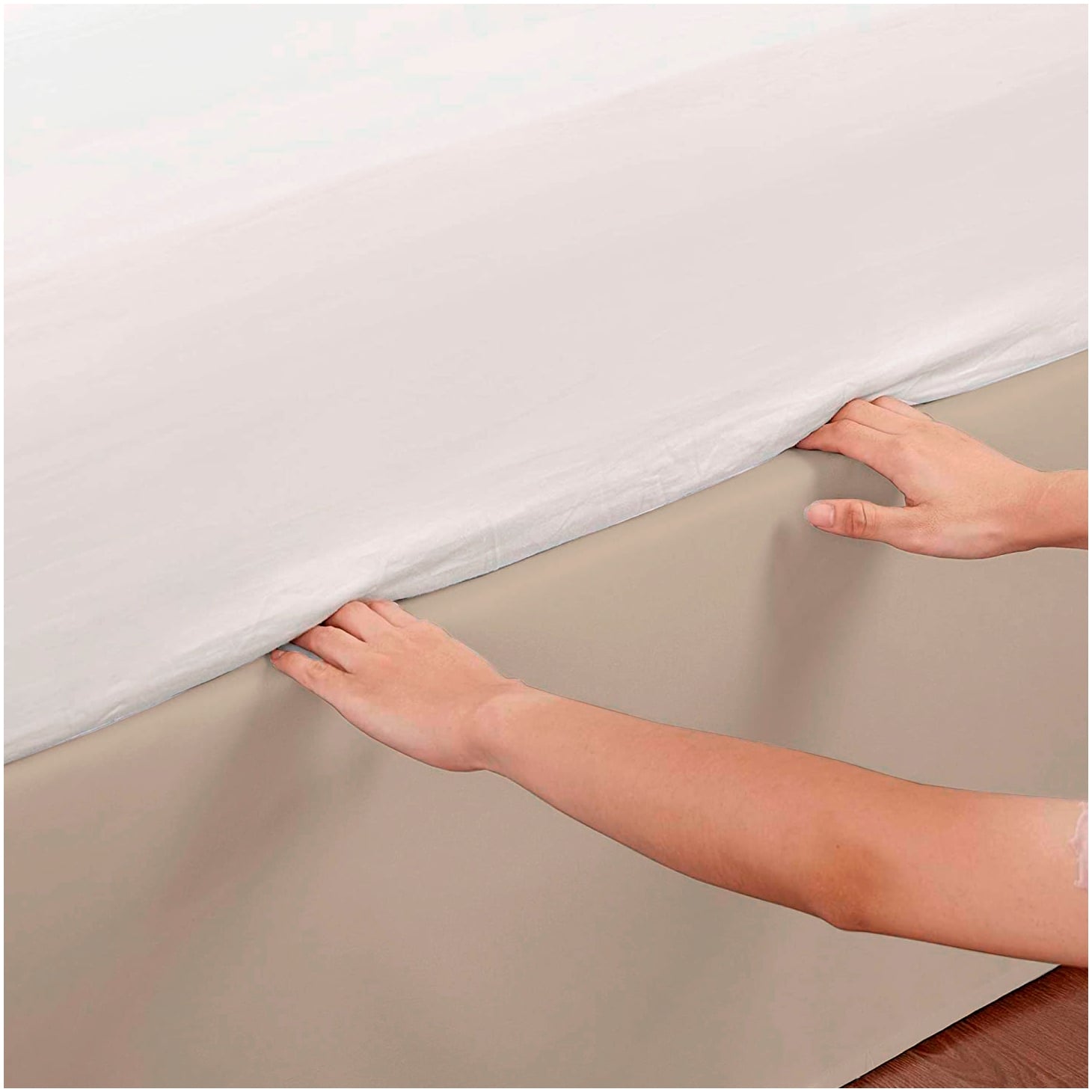 FALDON DE TARIMA 2 PLAZAS MINIMAL DRILL BEIGE CLARO 30CM PROMO - 2