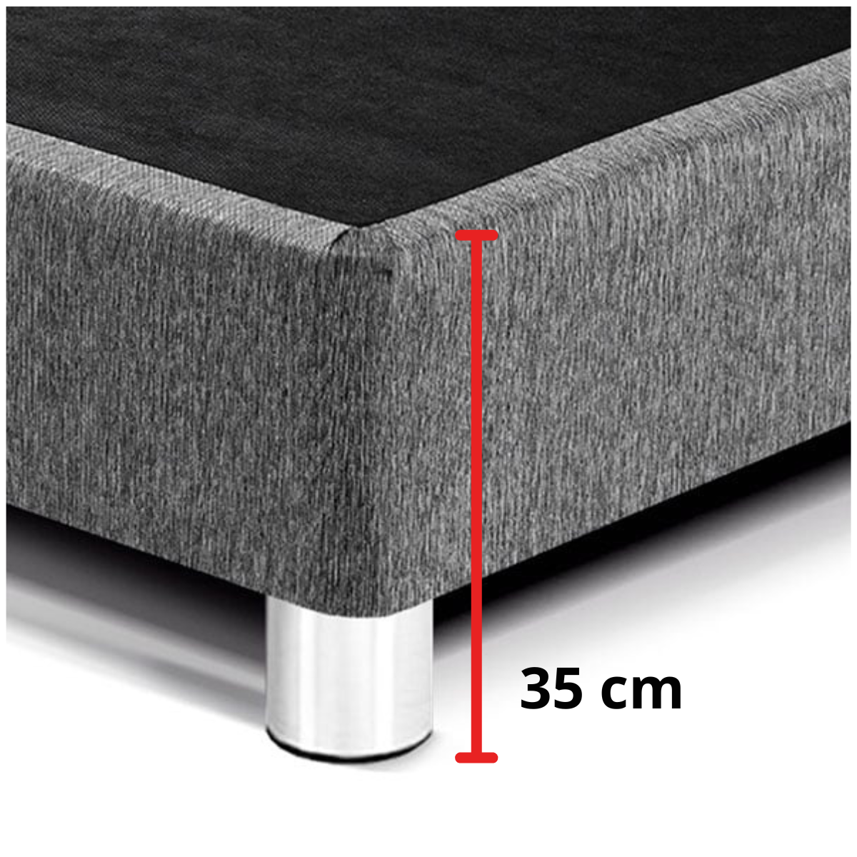 FALDON DE TARIMA 2 PLAZAS MINIMAL DRILL GRIS OSCURO 35CM PROMO - 3