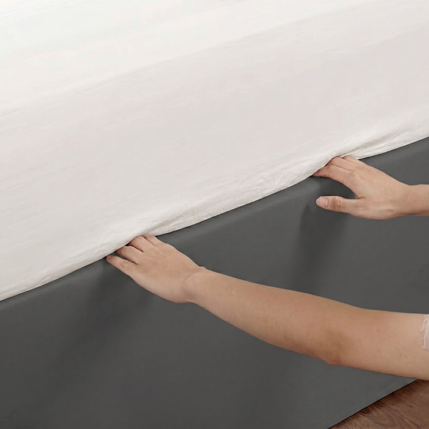 FALDON DE TARIMA KING 200CM X 200CM MINIMAL DRILL GRIS OSCURO 35CM PROMO - 2