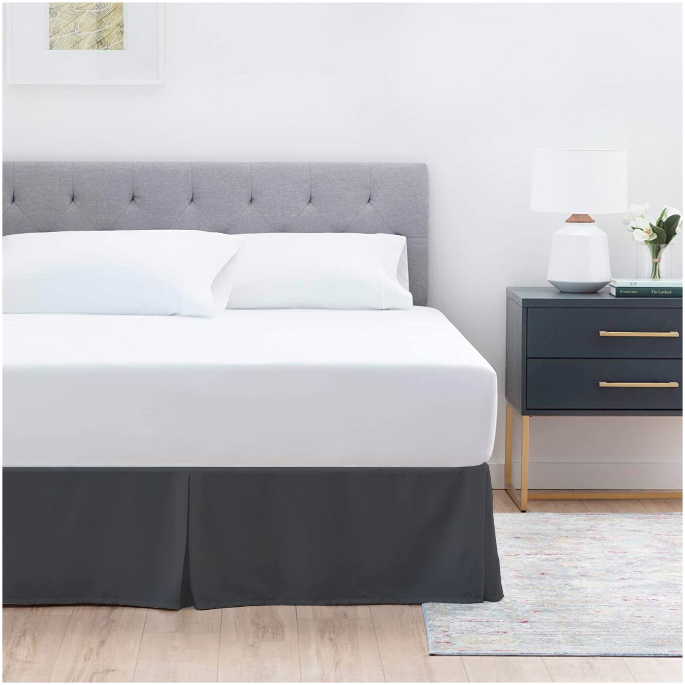 FALDON DE TARIMA KING 198CM X 203CM ELEGANCE DRILL GRIS OSCURO 35CM PROMO - 2