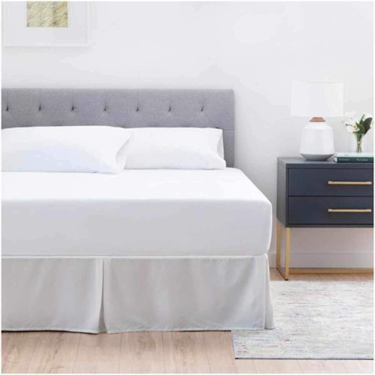 FALDON DE TARIMA QUEEN 160CM X 200CM ELEGANCE DRILL AVENA 30CM PROMO - 2