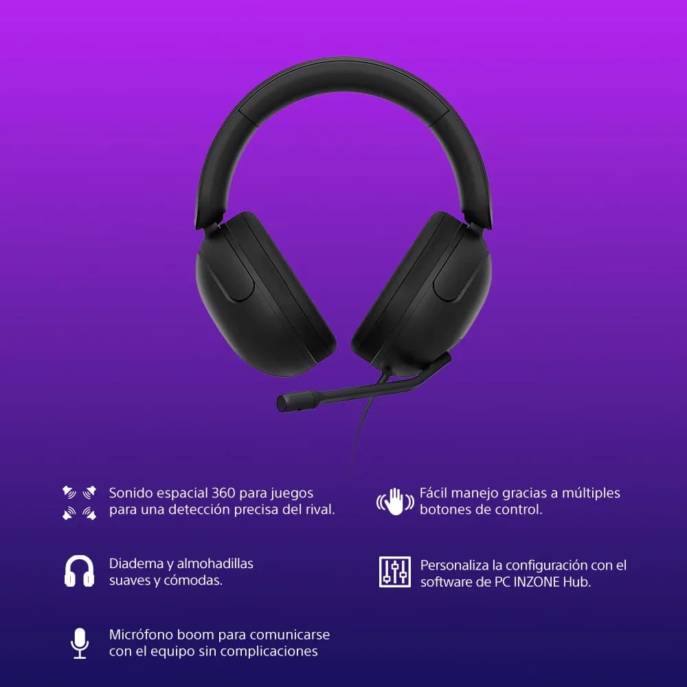 AUDÍFONOS CON CABLE Y MICRÓFONO INZONE H3 MDR-G300 - 3
