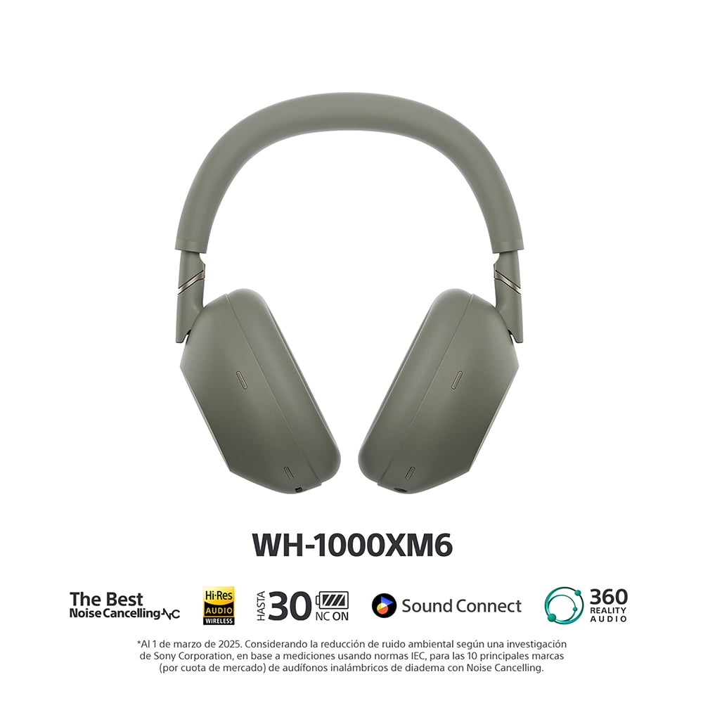 SONY AUDÍFONOS INALÁMBRICOS NOISE CANCELLING WH-1000XM6 VERDE - 2