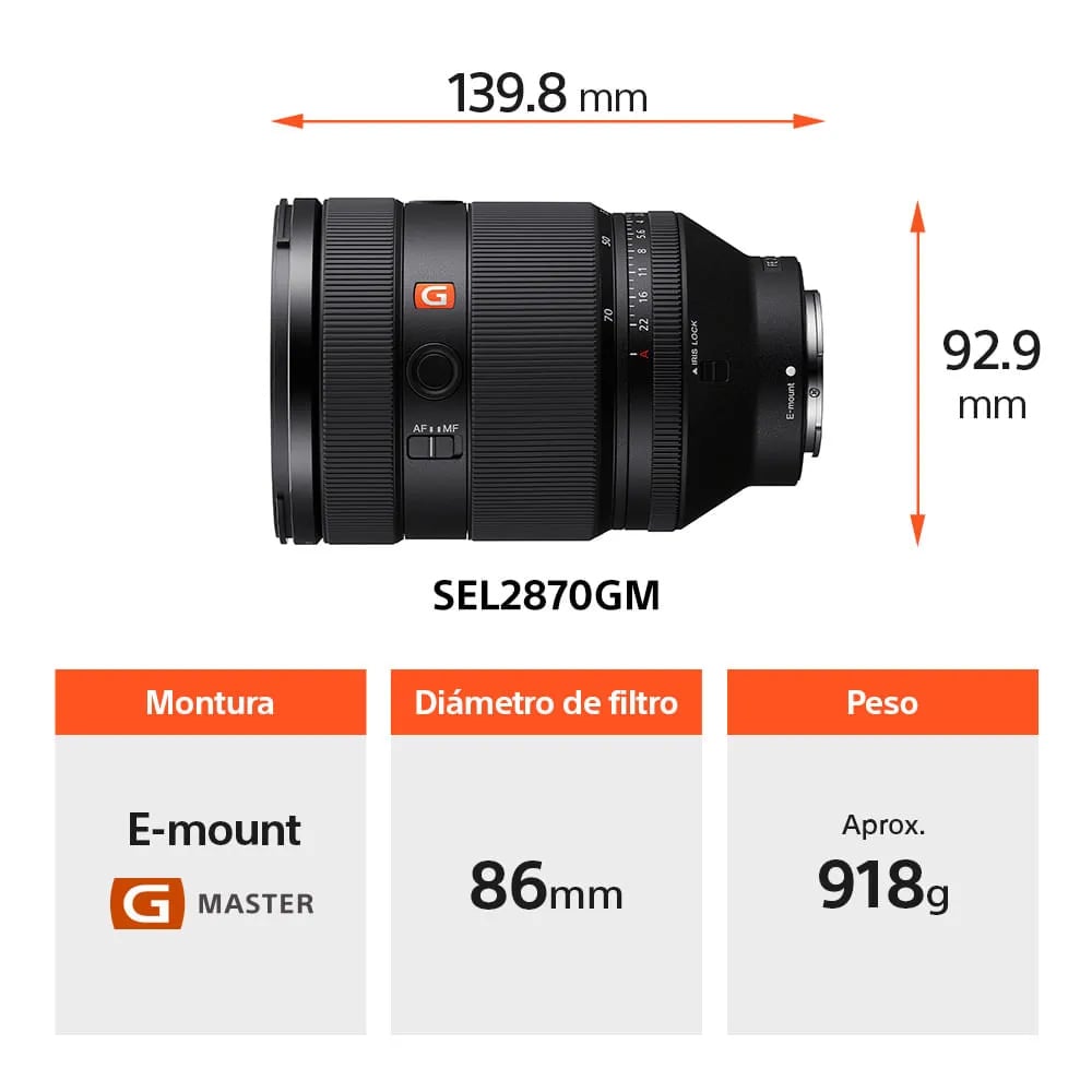 SONY LENTE SEL2870GM ZOOM ANGULAR G MASTER FULL FRAME - 3