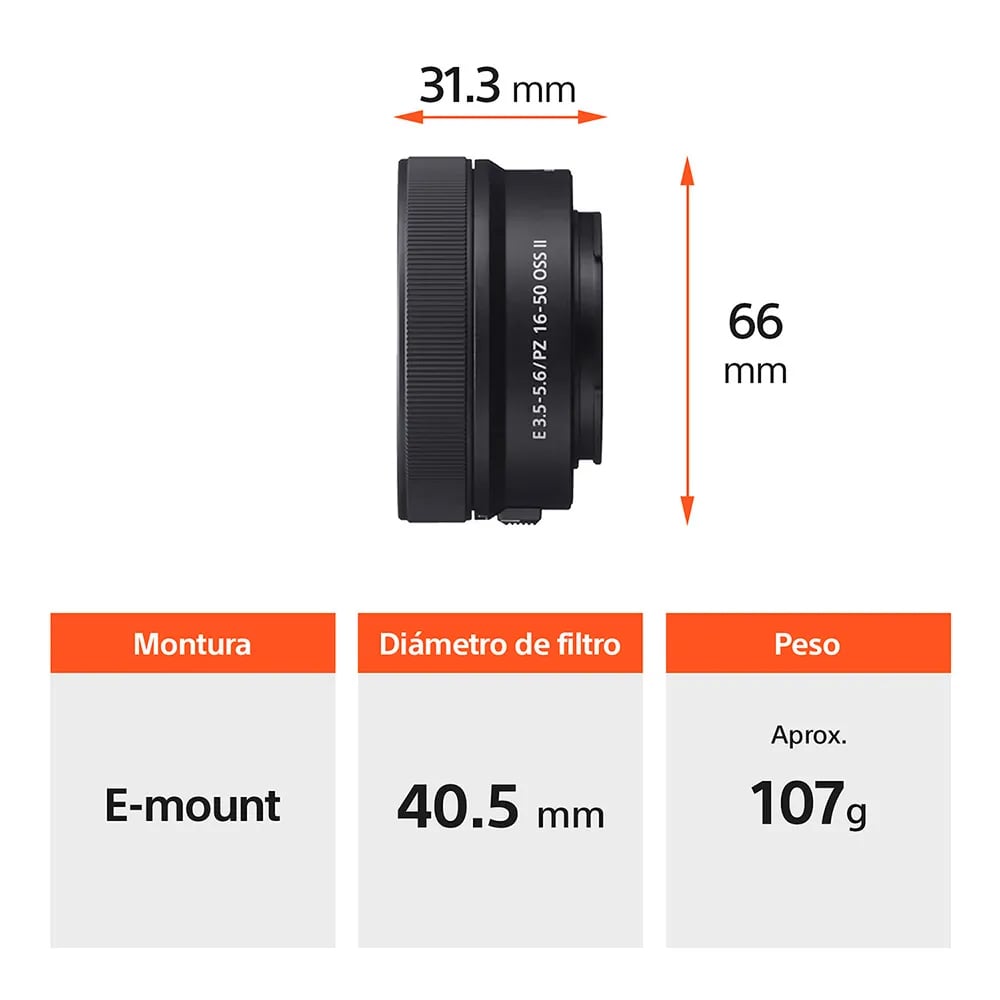 SONY LENTE SELP16502 ZOOM ANGULAR APS-C MONTURA E - 3