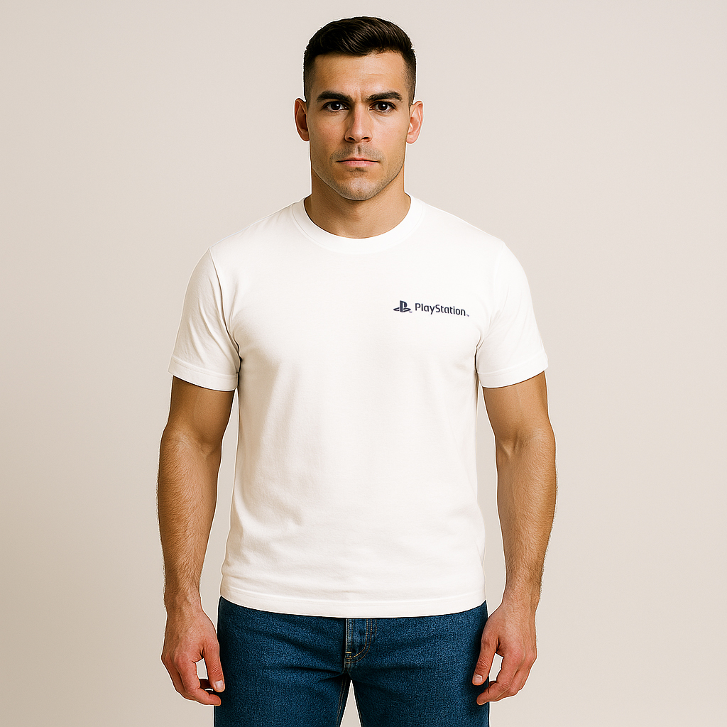 POLO OFICIAL PLAYSTATION ACUARELA BLANCO - 1