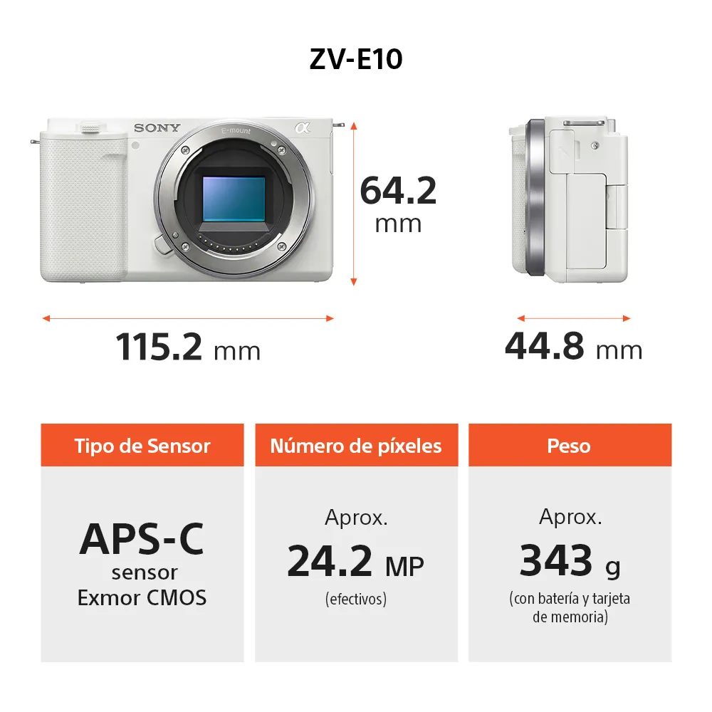 SONY ALPHA CÁMARA COMPACTA DIGITAL MIRRORLESS ZV-E10K - 3