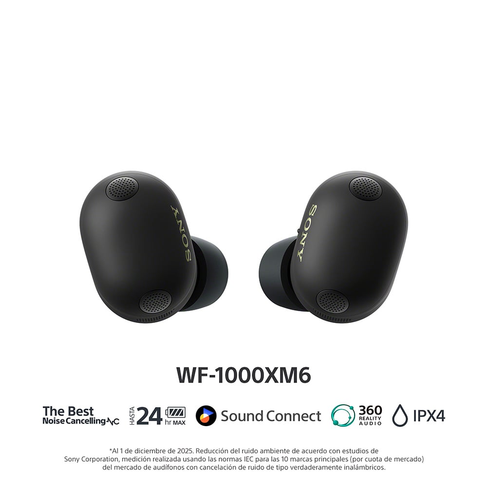 SONY AUDÍFONOS INALÁMBRICOS NOISE CANCELLING WF-1000XM6 NEGRO - 2