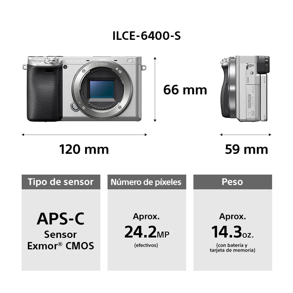 SONY CÁMARA ALPHA ILCE-6400K MIRRORLESS CON LENTE 16-50MM II - 3