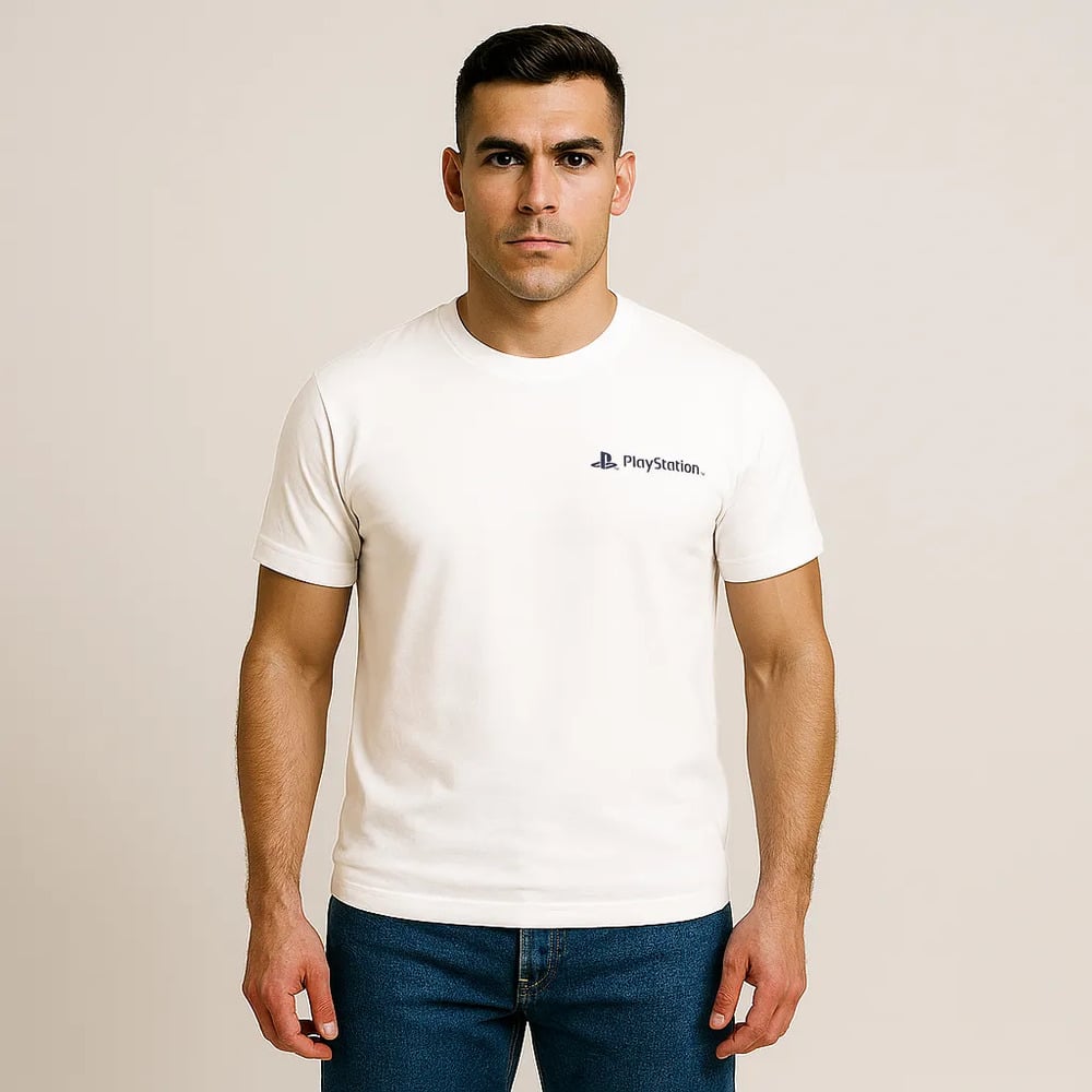 POLO OFICIAL PLAYSTATION PRESS START BLANCO - 1