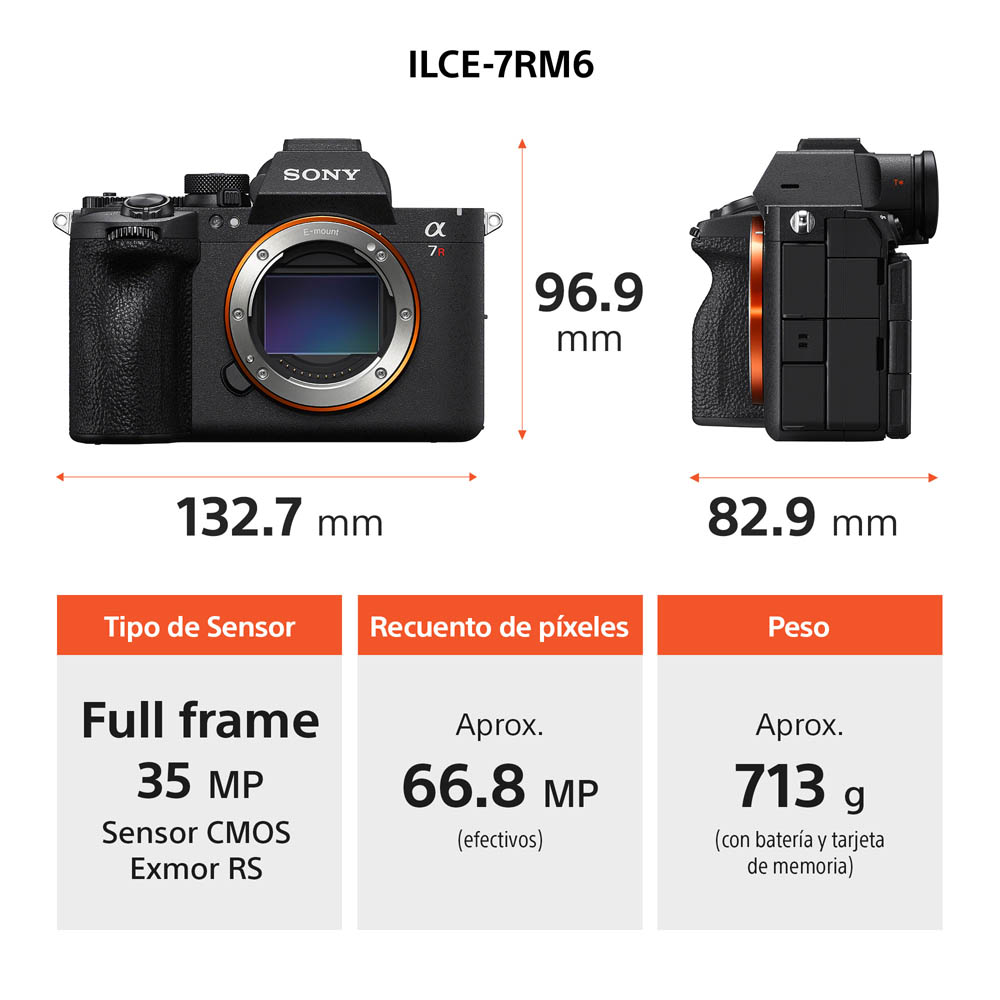 SONY CÁMARA ALPHA ILCE-7RM6 FULL FRAME MIRRORLESS 8K - 6