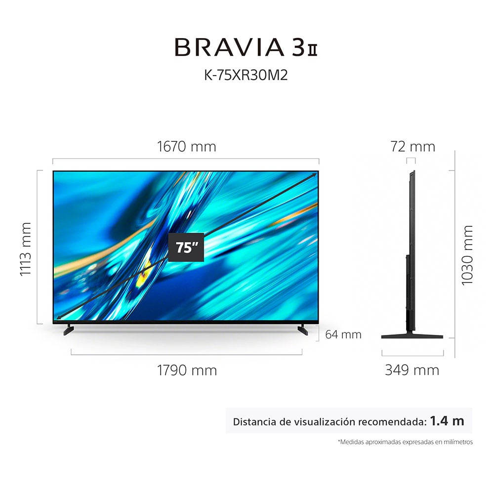 SONY TV 75' 75XR30M2 4K LED ULTRA HD BRAVIA 3 II GOOGLE TV - 2