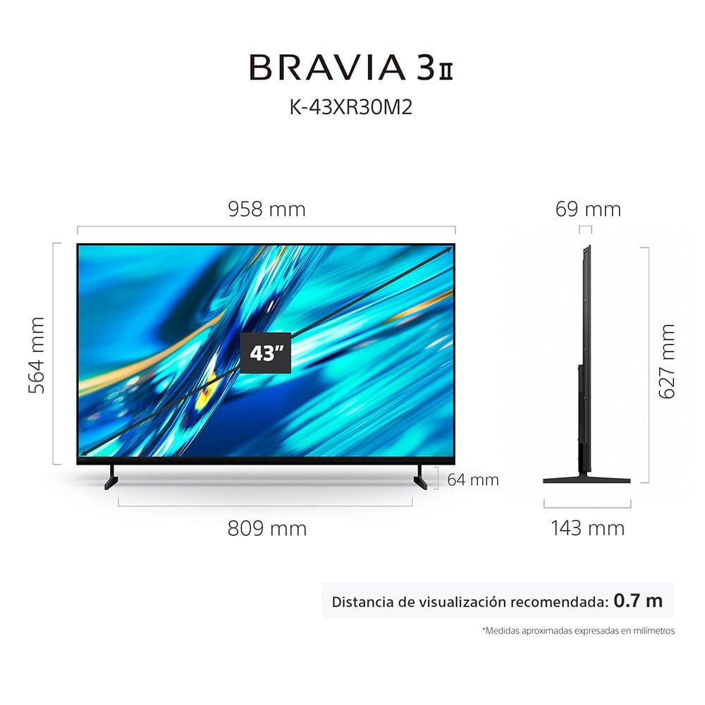 SONY TV 43' 43XR30M2 4K LED ULTRA HD BRAVIA 3 II GOOGLE TV - 2