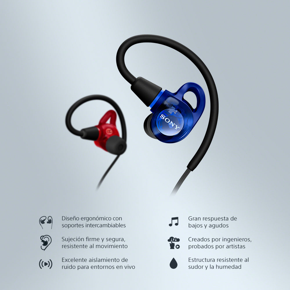 SONY AUDÍFONOS IN-EAR PARA JUEGOS IER-M500 ROJO/AZUL - 3