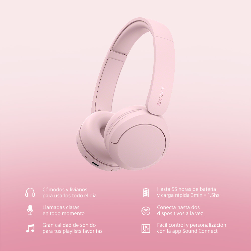 SONY AUDÍFONOS INALÁMBRICOS WH-CH530 ROSA - 3