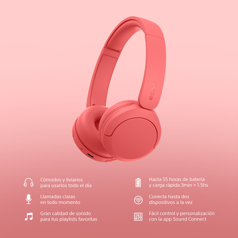SONY AUDÍFONOS INALÁMBRICOS WH-CH530 ROSA - 3