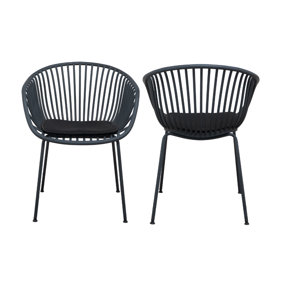 SILLA DE COMEDOR NIHMO COLME DE PLÁSTICO GRIS OSCURO - 2