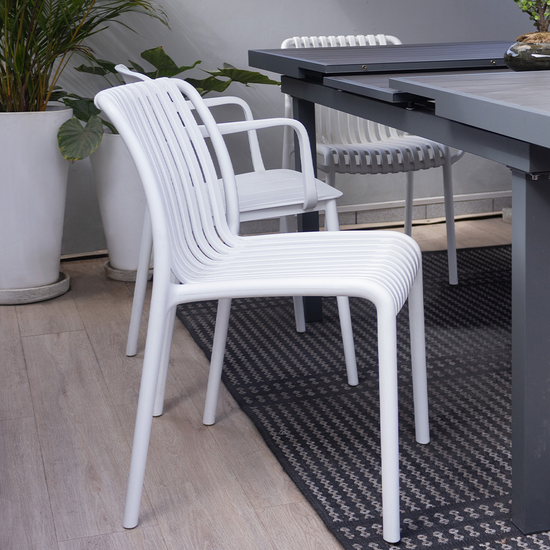 SILLA DE COMEDOR DE PLÁSTICO LAMBITE BLANCO - 5