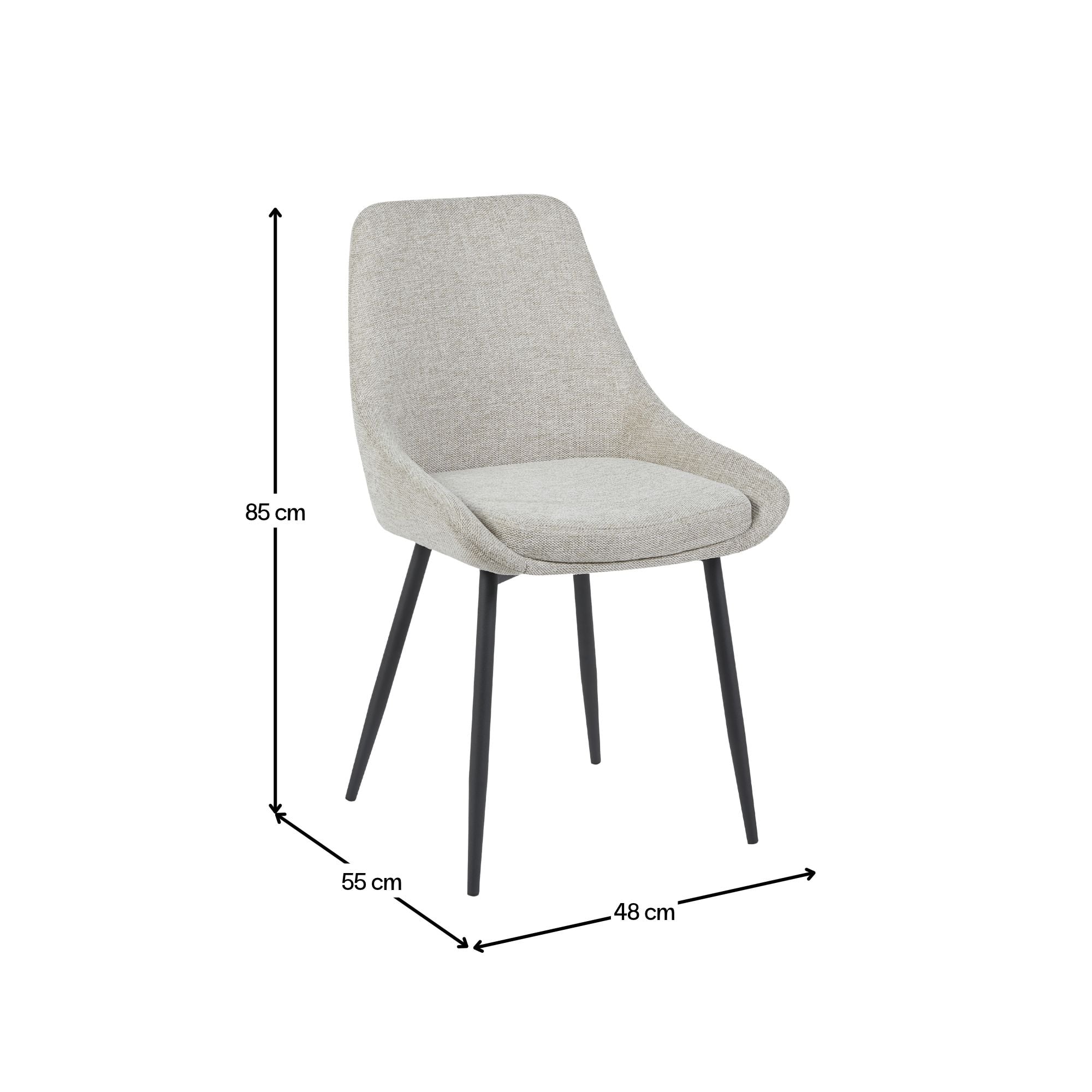 SILLA DE COMEDOR NIHMO BEAT DE METAL GRIS CLARO - 6