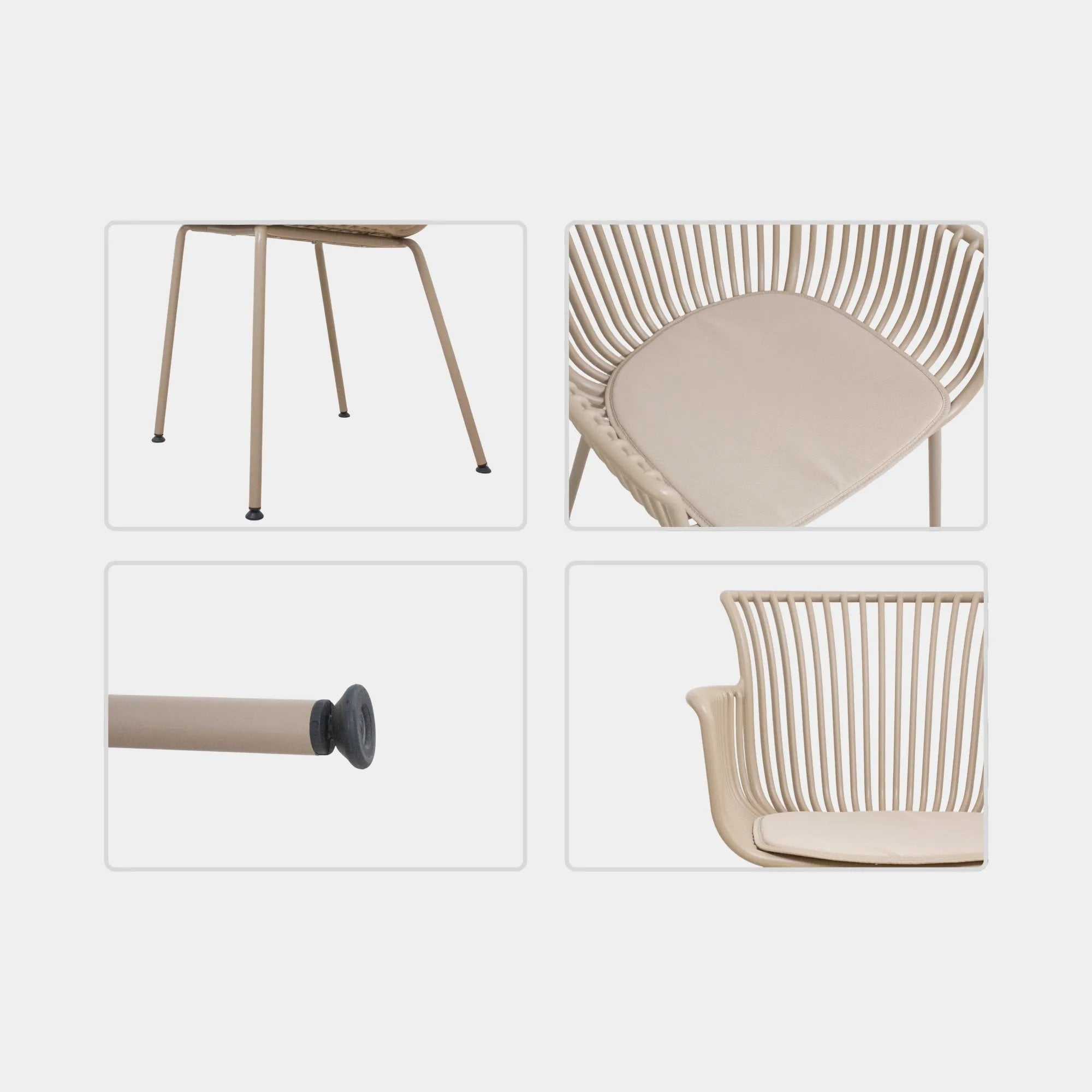 SILLA COMEDOR JAI ALAI POLIPROPILENO BEIGE - 8
