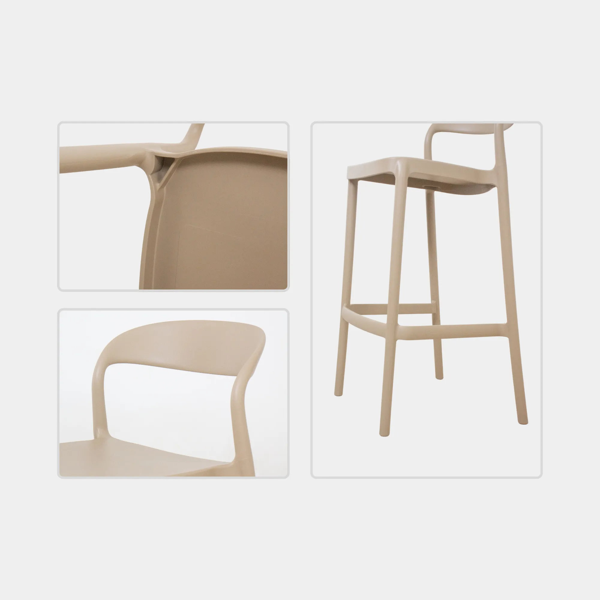 SILLA BAR WAVY POLIPROPILENO BEIGE - 7