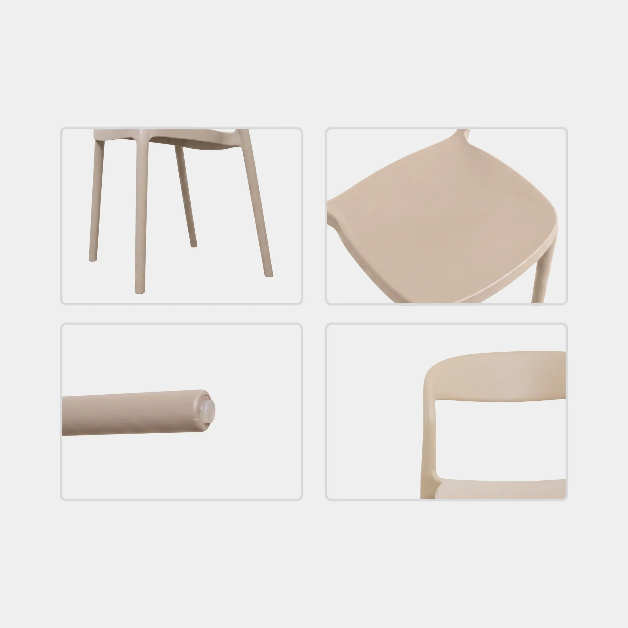 SILLA COMEDOR WAVY POLIPROPILENO BEIGE - 8