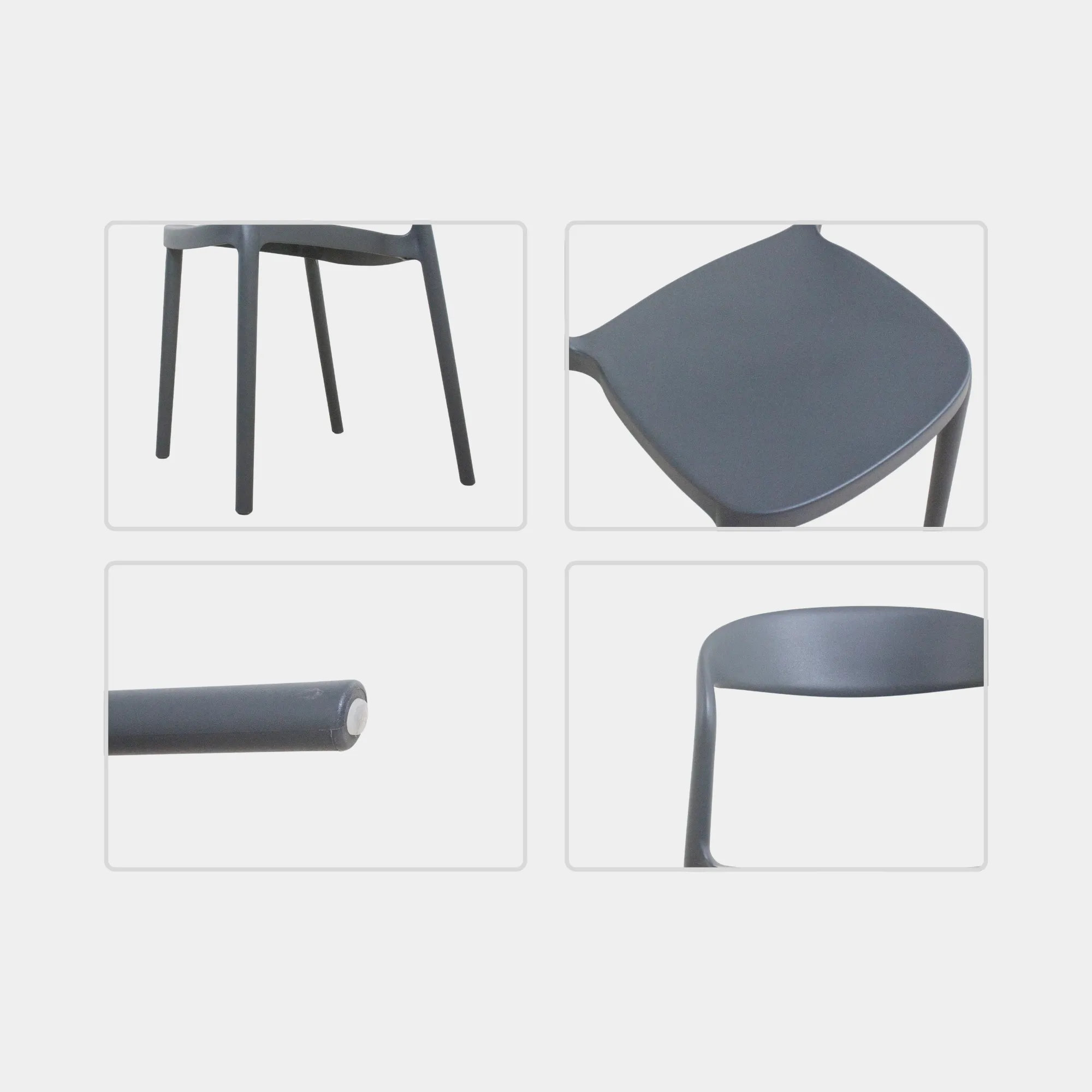 SILLA COMEDOR WAVY POLIPROPILENO DARK GREY - 8