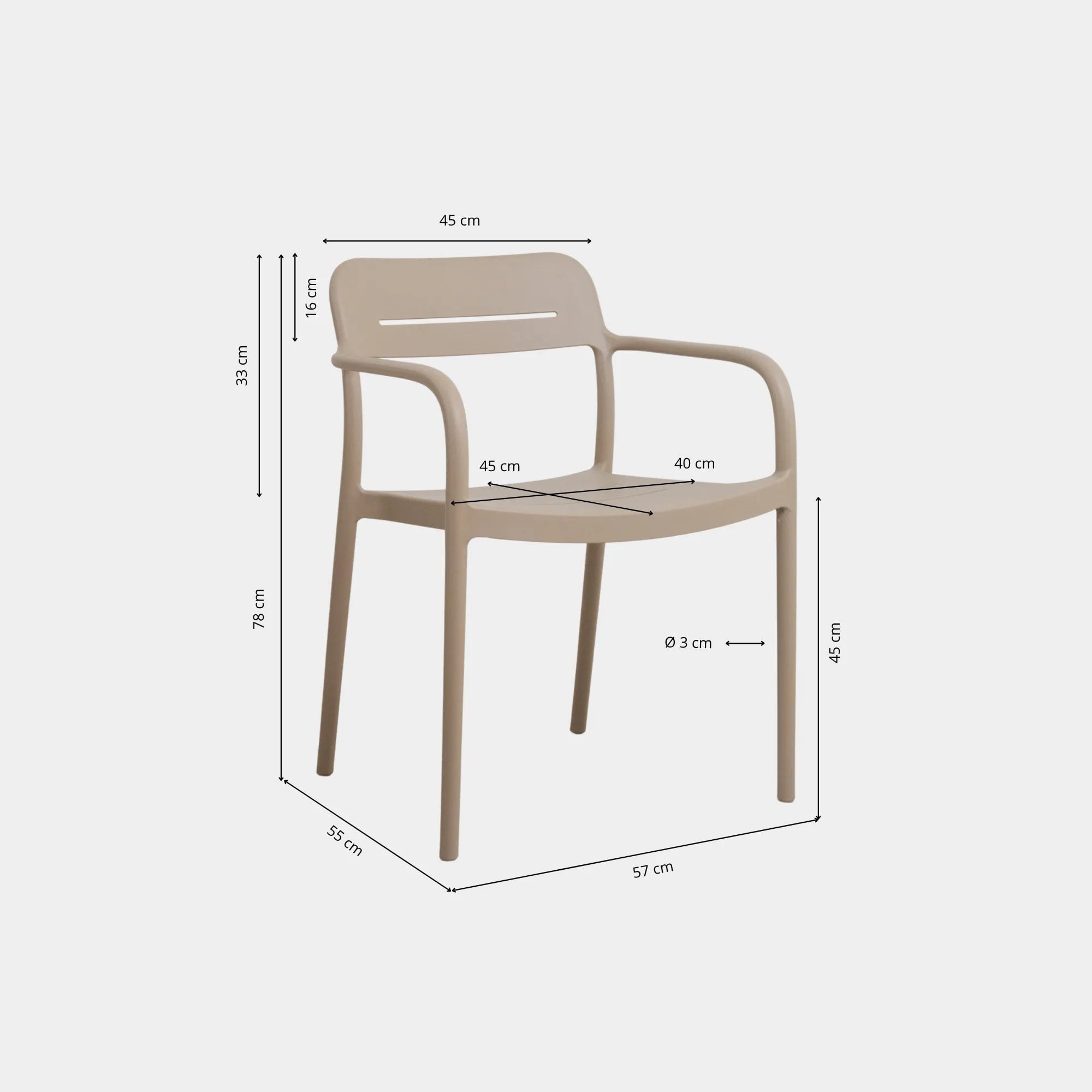 SILLA COMEDOR LUVY POLIPROPILENO BEIGE - 4