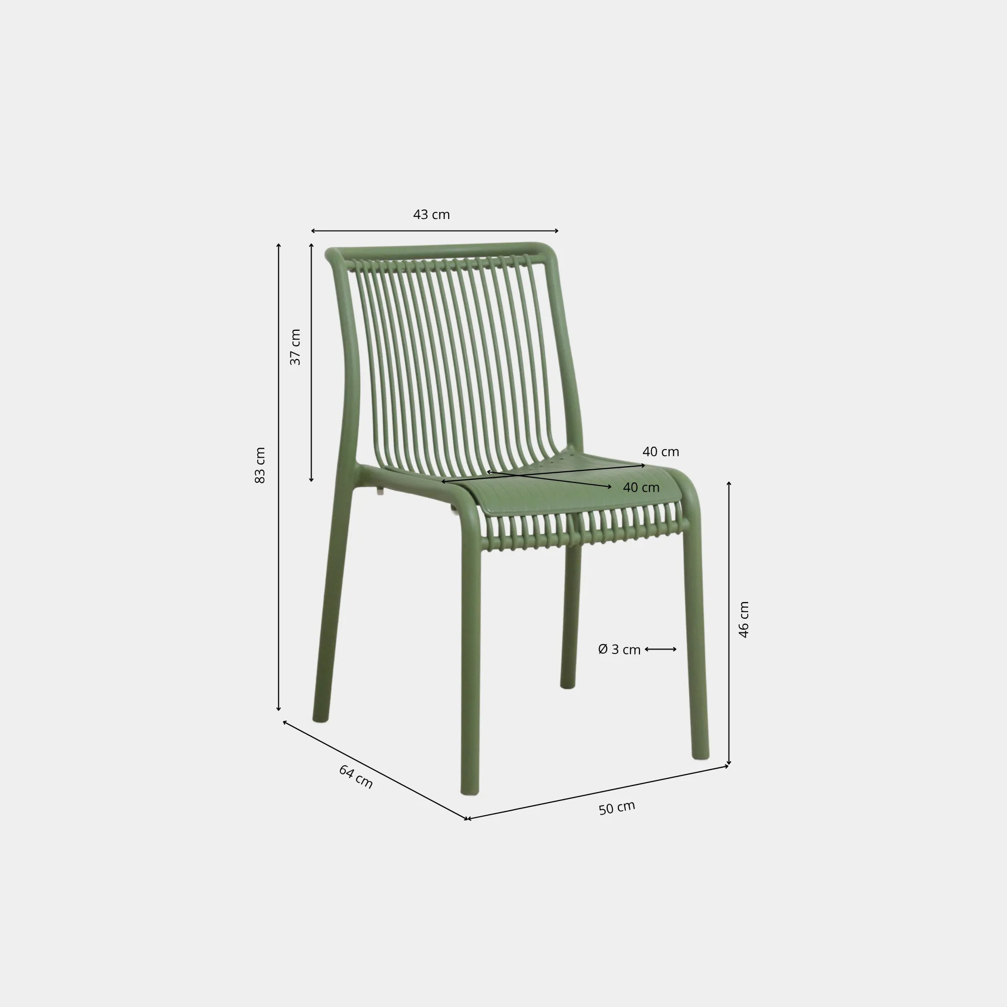 SILLA COMEDOR NAVEEN POLIPROPILENO GREEN - 4