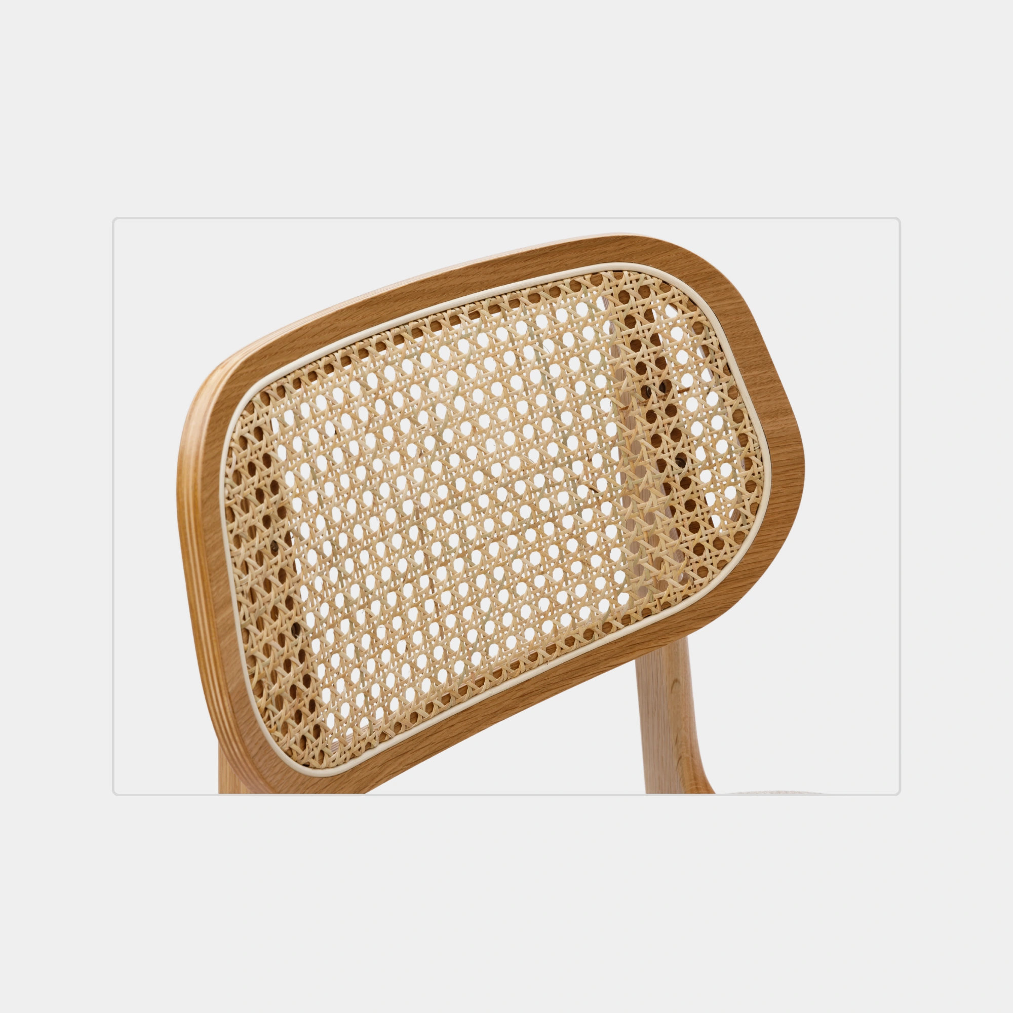 SILLA COMEDOR VRUNA MADERA Y RATTAN Y TELA NATURAL Y LIGHT GREY - 6
