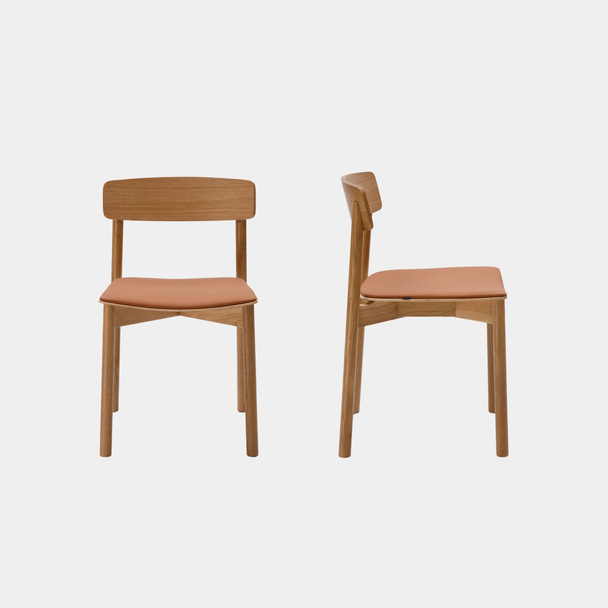 SILLA COMEDOR NOAH MADERA Y CUERINA NATURAL Y BROWN - 2