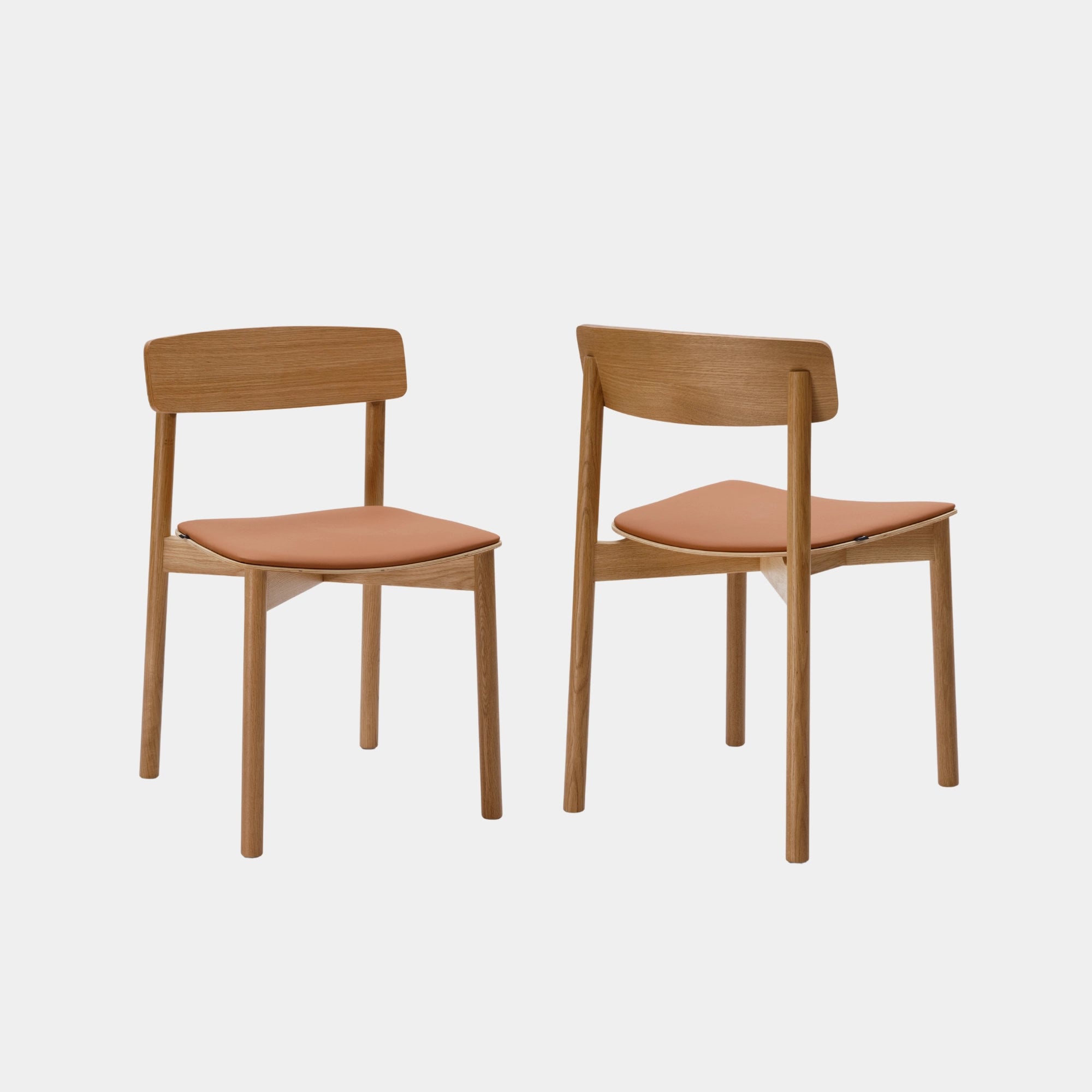 SILLA COMEDOR NOAH MADERA Y CUERINA NATURAL Y BROWN - 3