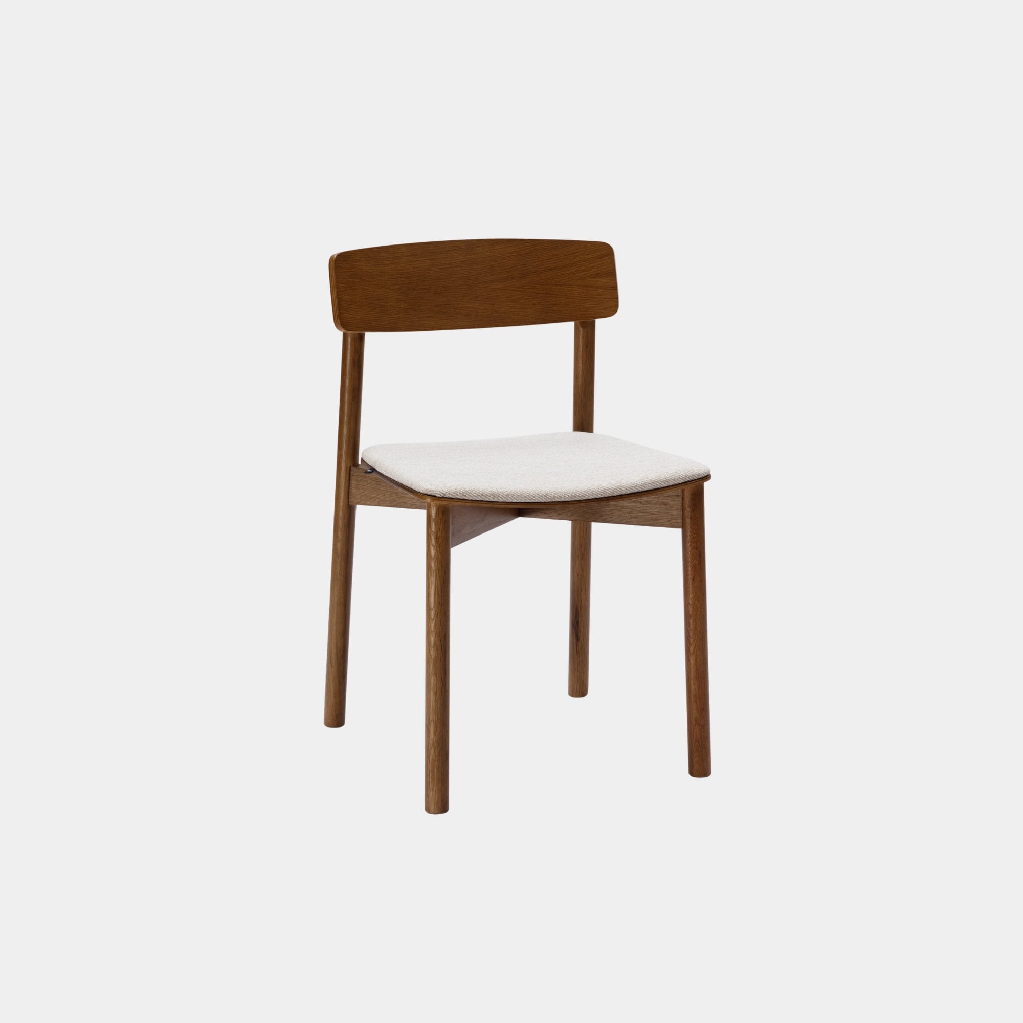 SILLA COMEDOR NOAH MADERA Y TELA WALNUT Y CREAM - 1
