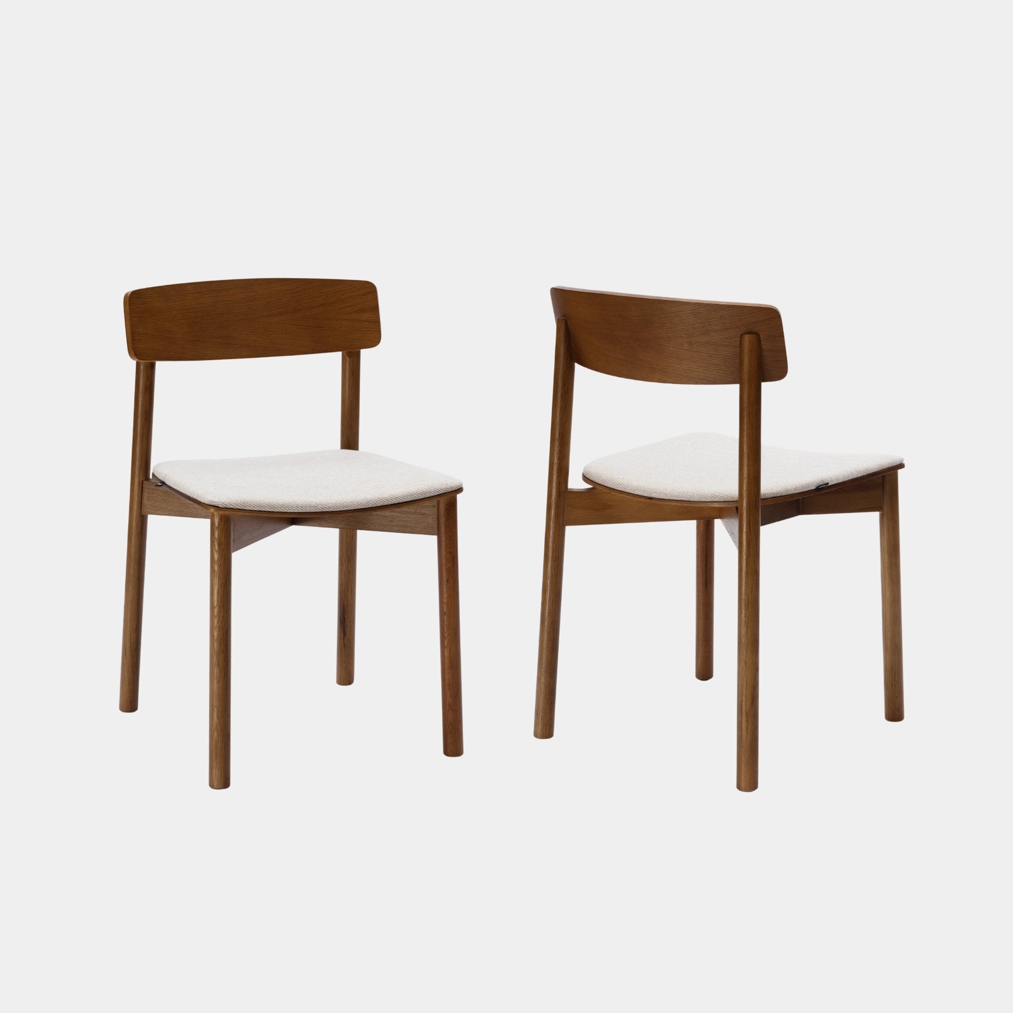 SILLA COMEDOR NOAH MADERA Y TELA WALNUT Y CREAM - 3